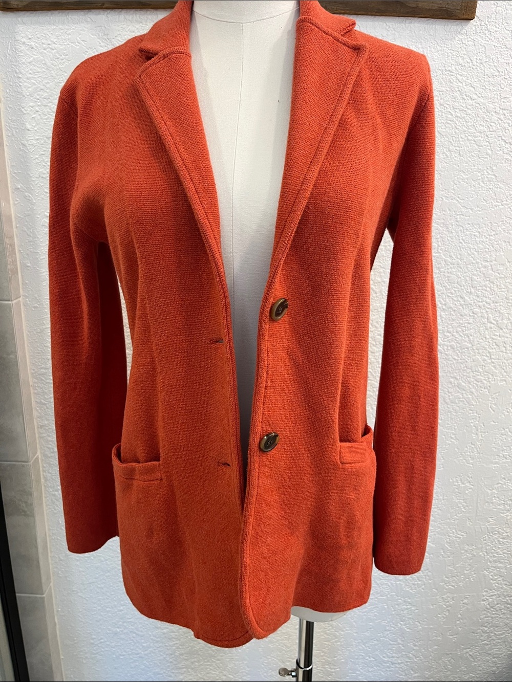 J. Crew Burnt Orange Knit Blazer Cardigan